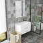 Meuble-lavabo mural blanc brillant avec miroir-1924910841