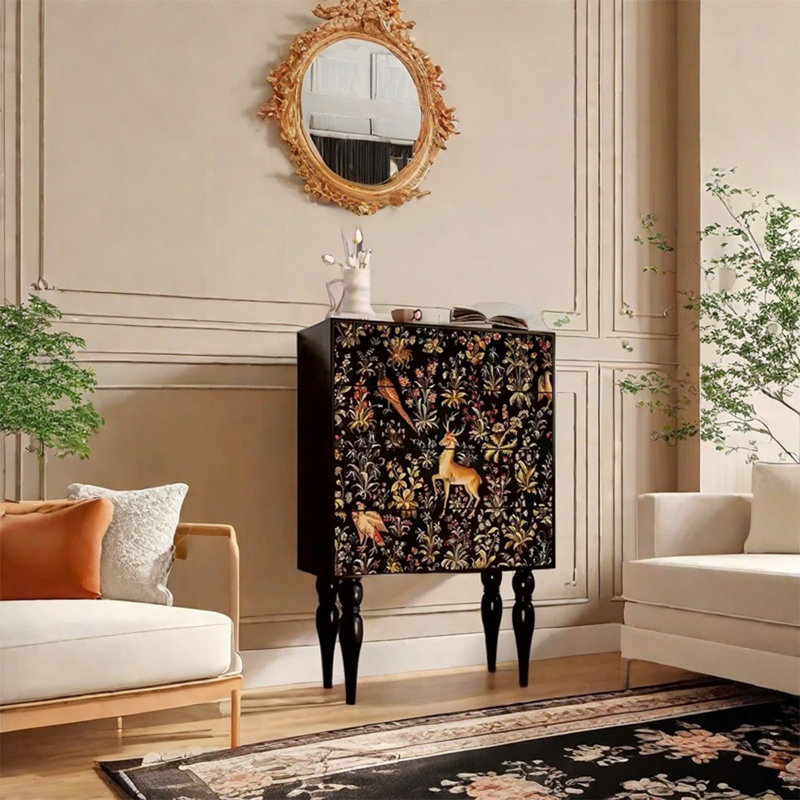 Elegant Pine Storage Cabinet with Unique Legs
