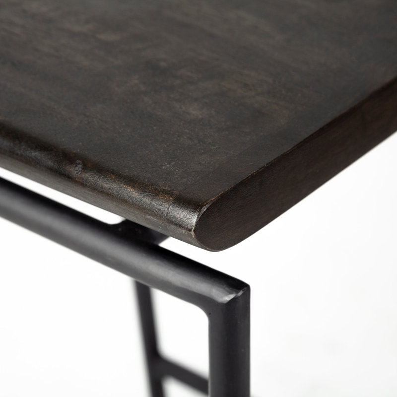 Tabouret de bar et de bar en bois de manguier massif Barlow, Noir