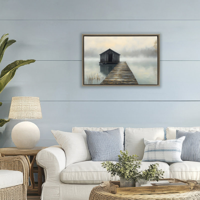 Cadre flottant Lakeside Boathouse Dock, design par LSR Creative Studio, Cadre flottant orme Montalcino, H 21 po x l 31 po
