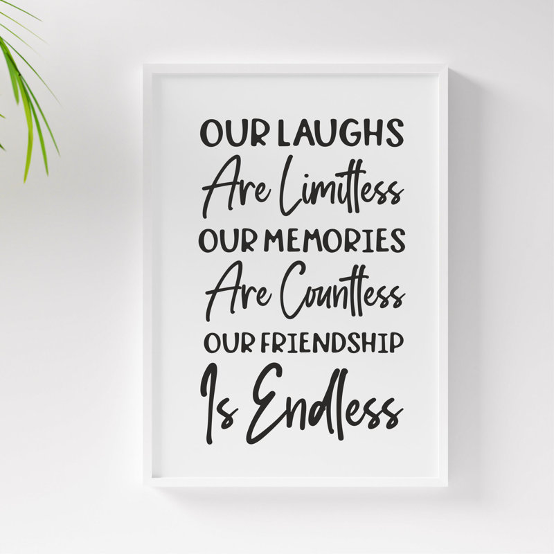Friendship Quote - Print on Plastic / Acrylic