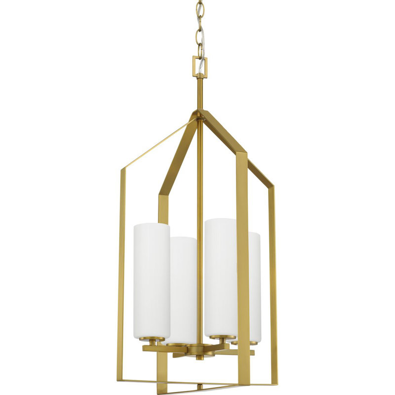 Abat-jour candélabre en verre blanc givré H 8,75 po x l 3 po (Uno)