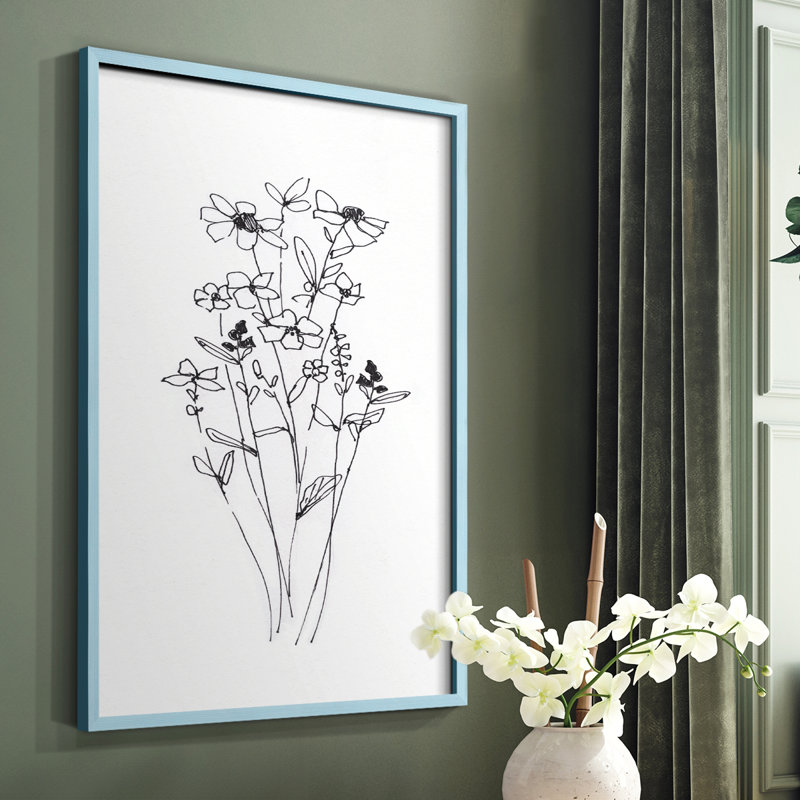 Farmhouse Plants I, reproduction encadrée - bois massif, Bleu, H 10 po x l 8 po