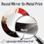 Midnight Passion Abstract Wave Scarlet & Gold II - Miroir mural décoratif rond moderne, impression métallique-1588154819