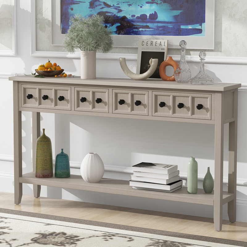 60.03" Console Table, Gray Wash