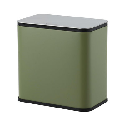 Wall Mounted Stainless Steel Trash Can with Soft-Close Lid, 1.3 Gallon/5 Liter Removable Inner Bucket for Kitchen Waste