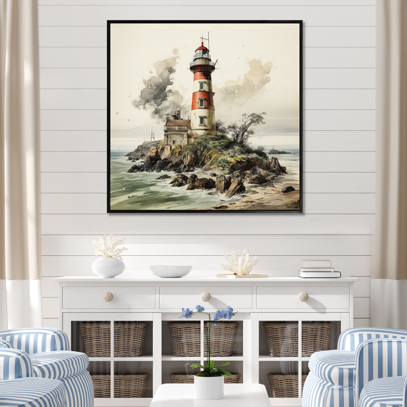 Phare Moody Scenery, Cadre flottant noir, H 16 po x l 16 po