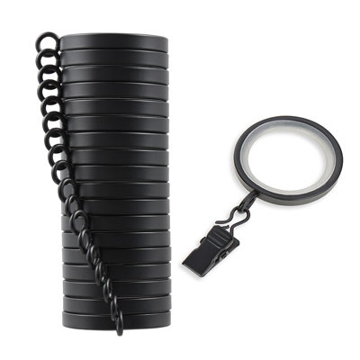 Cambria Designer Series 1-3/8 inch Premium Easy Glide Metal Curtain Rings With Smooth, Quiet Nylon Inserts