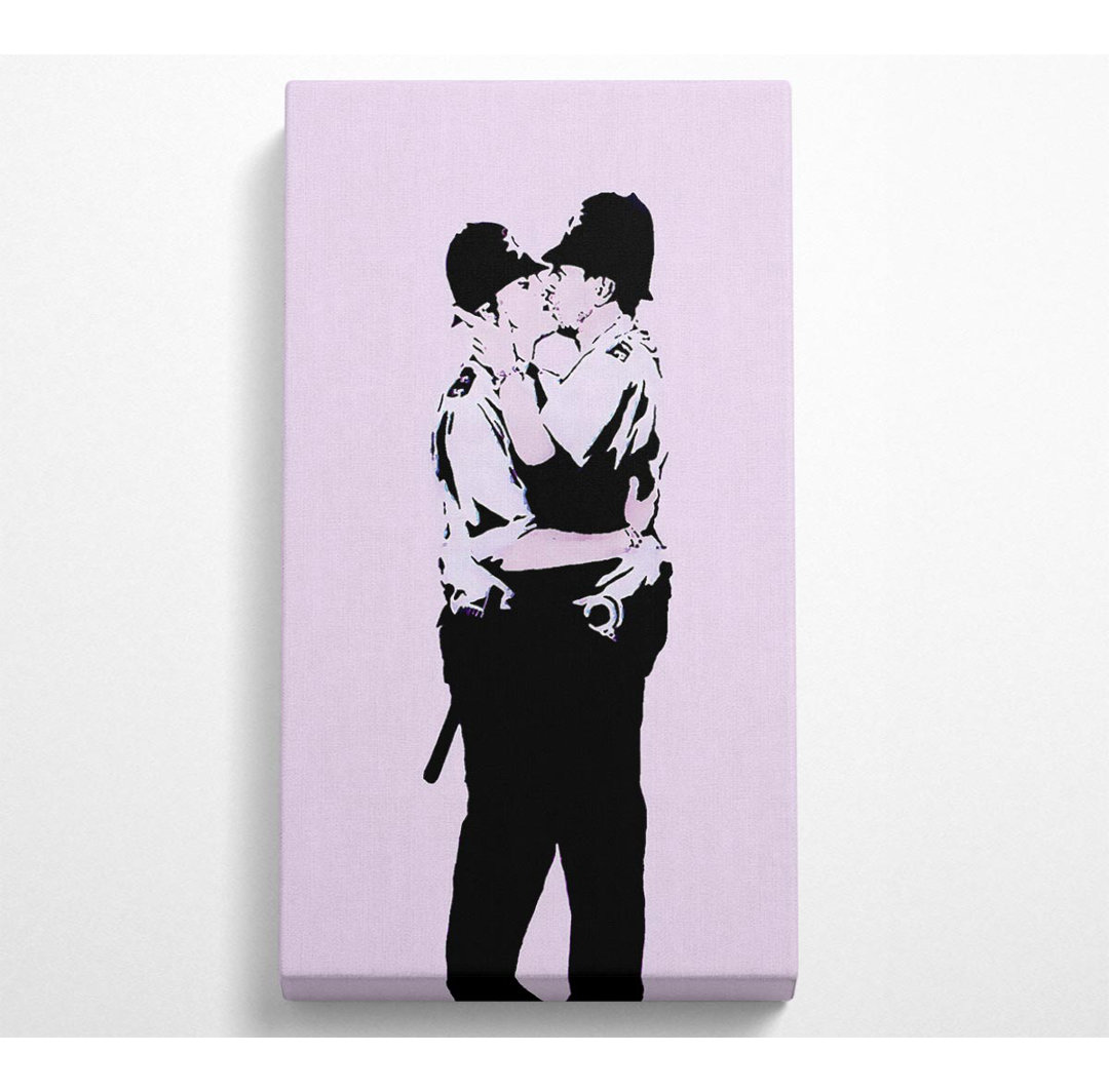 Kunstdruck Kissing Coppers Pink