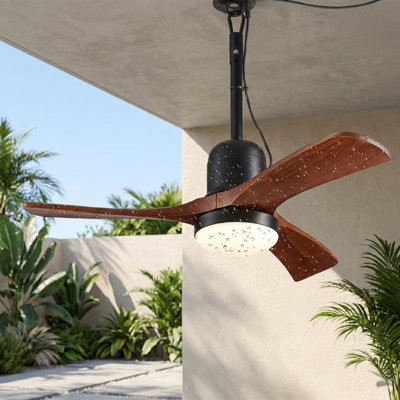 34 Inch Farmhouse Plug-in Ceiling Fan with Light