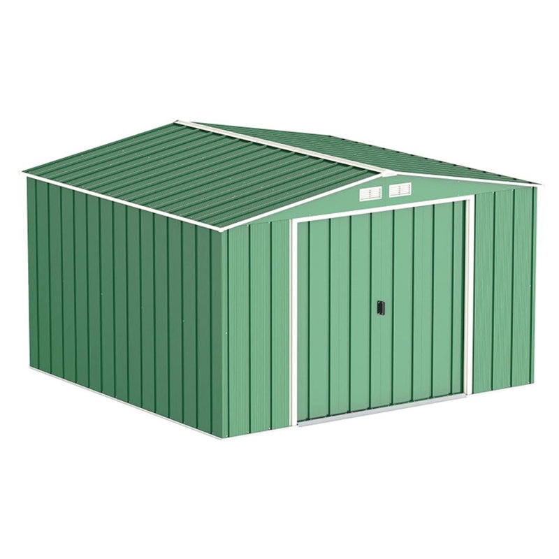 Salford 10 ft. W x 10 ft. D Metal Garden Shed, Heritage Green