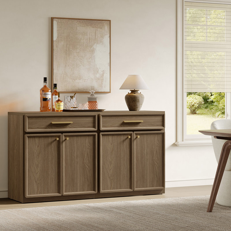 Commode d'appoint de 30 po de largeur avec tiroir et tablettes réglables Cesiro, Noyer brun, 2