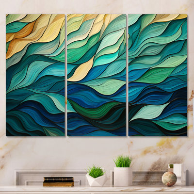 «Green and Yellow Gleaming Ink I», art mural abstrait