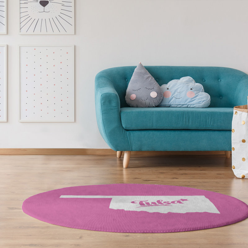 Tapis en poly-chenille oklahoma tulsa, Rond 5 pi