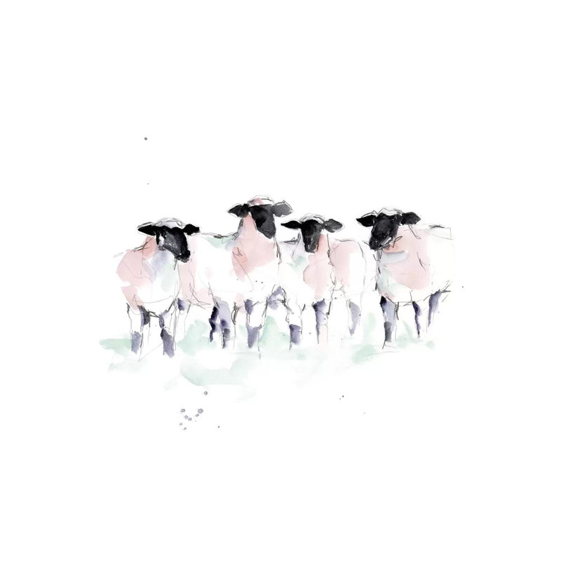 Minimalist Watercolour Sheep II by Ethan Harper - Wrapped Canvas Painting, 66.04 cm H x 45.72 cm W