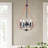 5 - Dimmable Light 26" Wide Farmhouse Chandelier Foyer Chandelier With Wood Grain Color
