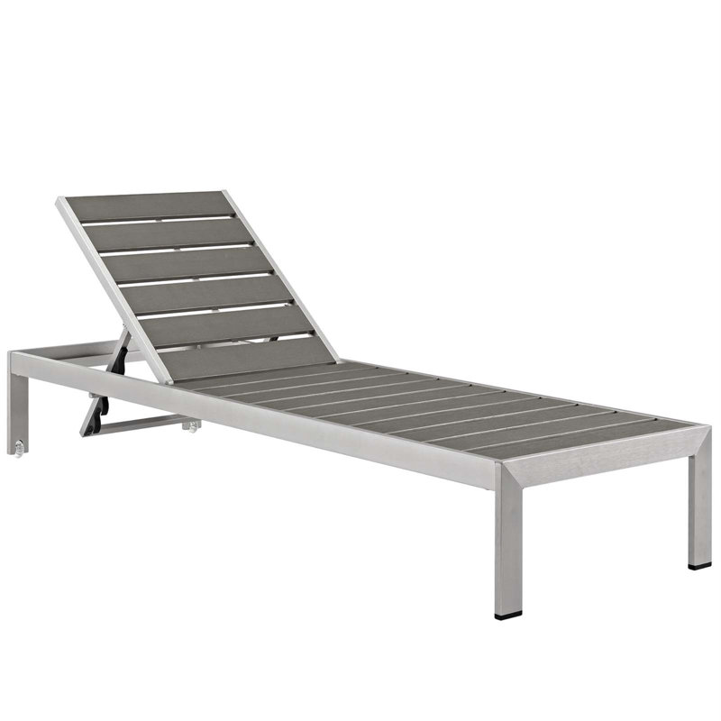 Shore Outdoor Patio Aluminum Chaise with Cushions, Peridot