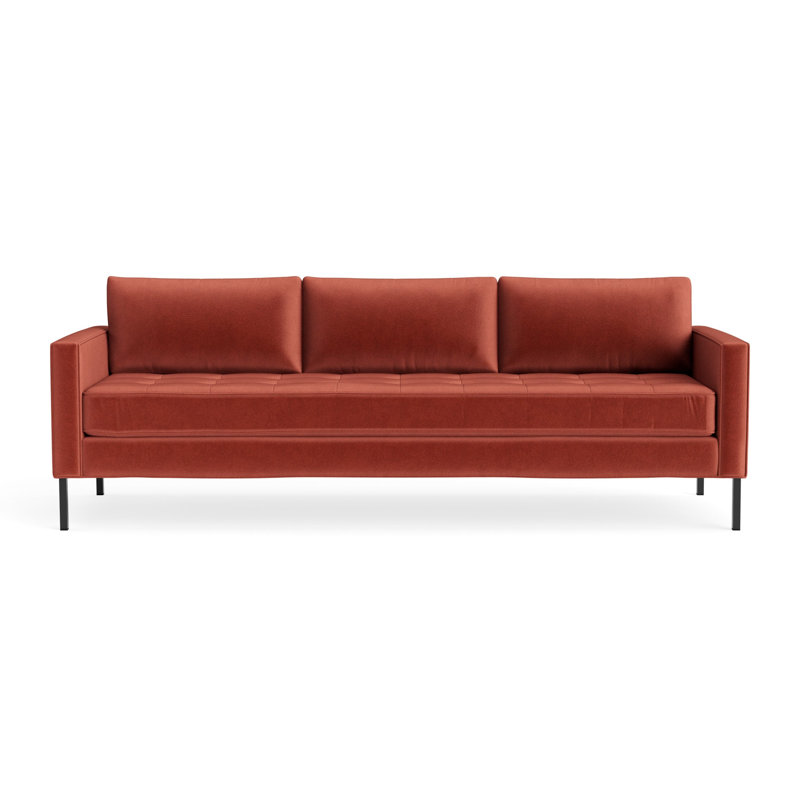 MTO - Pieds de canapé en métal Paramount, H 32 po x l 95 po x P 34 po, Velours tomate