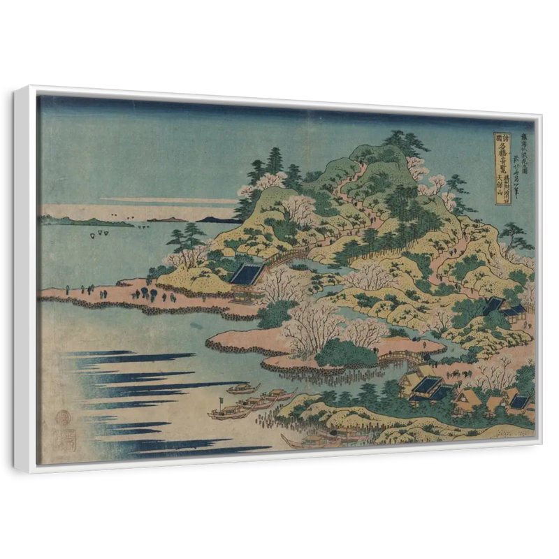 Sesshu Ajigawaguchi Tenposan, Floating Frame White, 43" X 29"