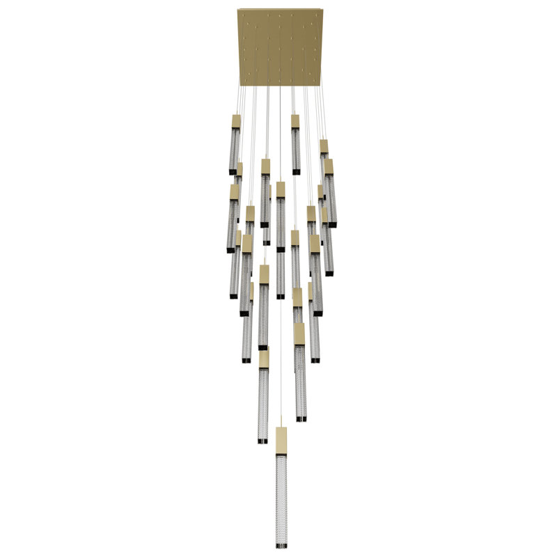 Boa 25 - Light Cluster Pendant, Brushed Brass