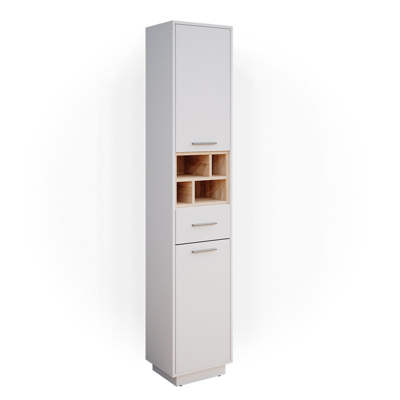 38Cm W x 190Cm H x 30Cm D Tall Bathroom Cabinet, White
