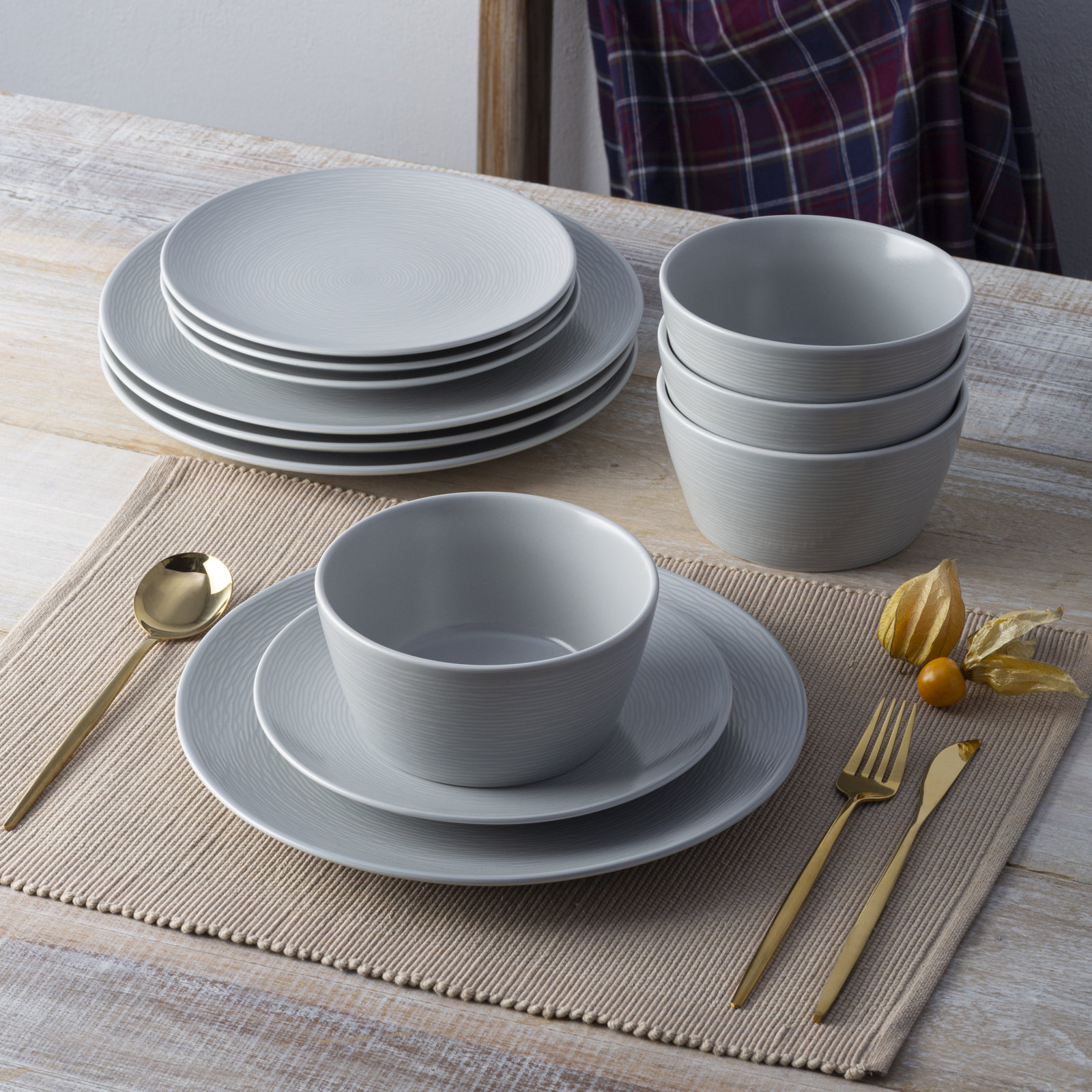 Noritake Colorscapes Swirl Cereal Bowls, 6", 25 oz., Gray