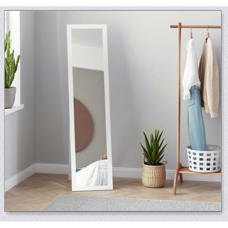Full Length Glass Mirror, Freestanding Or Wall Mounted Dress Mirror With Durable MDF Frame And Elegant Design