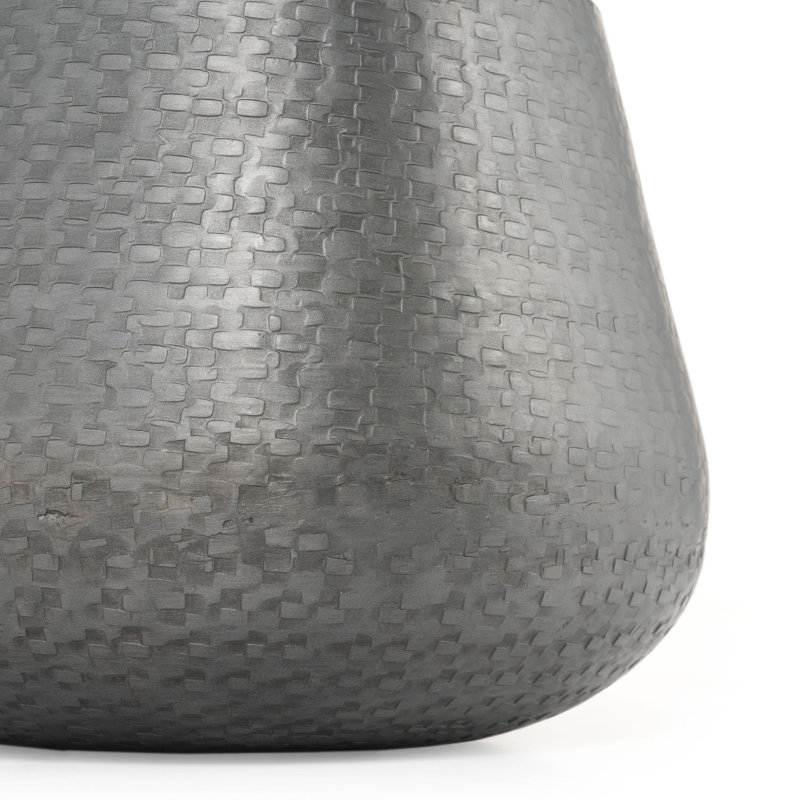 Metal Planter, Gray, 6" H x 8" W x 8" D