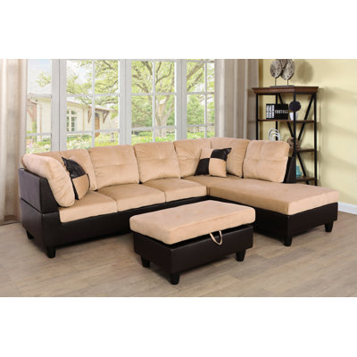 Canapé et chaise longue avec repose-pieds de 103,5 po Kaneisha