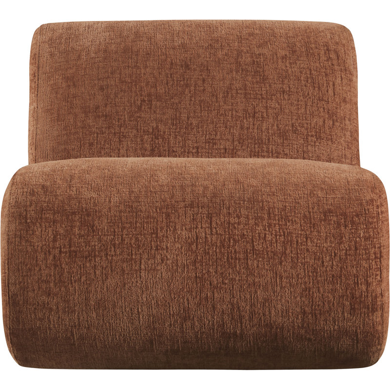 Fauteuil d'appoint Akira, Brun noyer, Tissu de polyester cognac