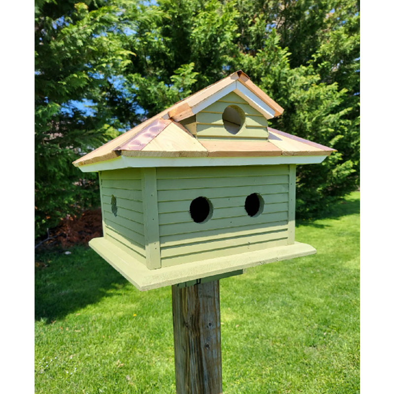 Maison d'oiseaux mauve Martin, garniture en cuivre, 5 compartiments gigognes