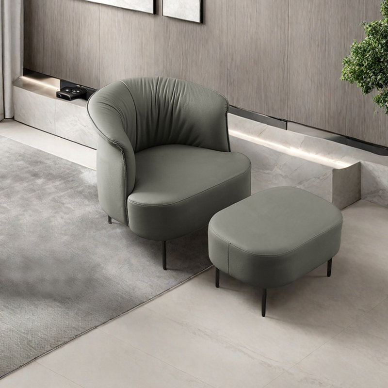 Méridienne ergonomique à haute élasticité, Similicuir vert grisâtre