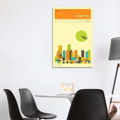 Houston Skyline III 1 Piece Wrapped Canvas Wall Art
