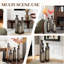 Vases et pots décoratifs 20,4 po et blanc avec or et métal blanc pour le salon, 20,4 po