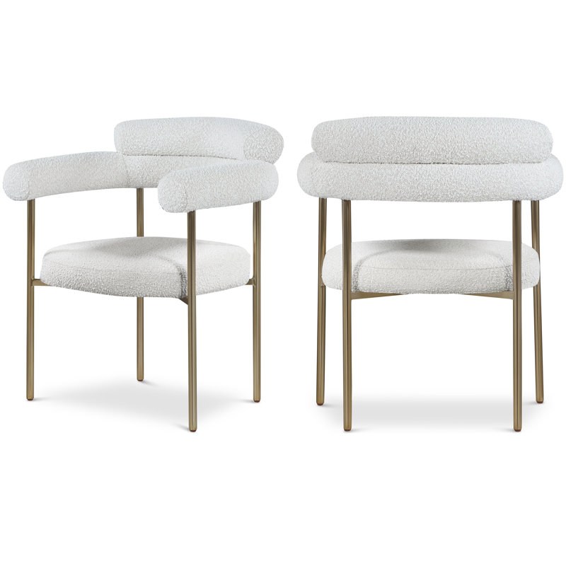 Fauteuil Joni Boucle, Crème Boucle, Laiton brossé