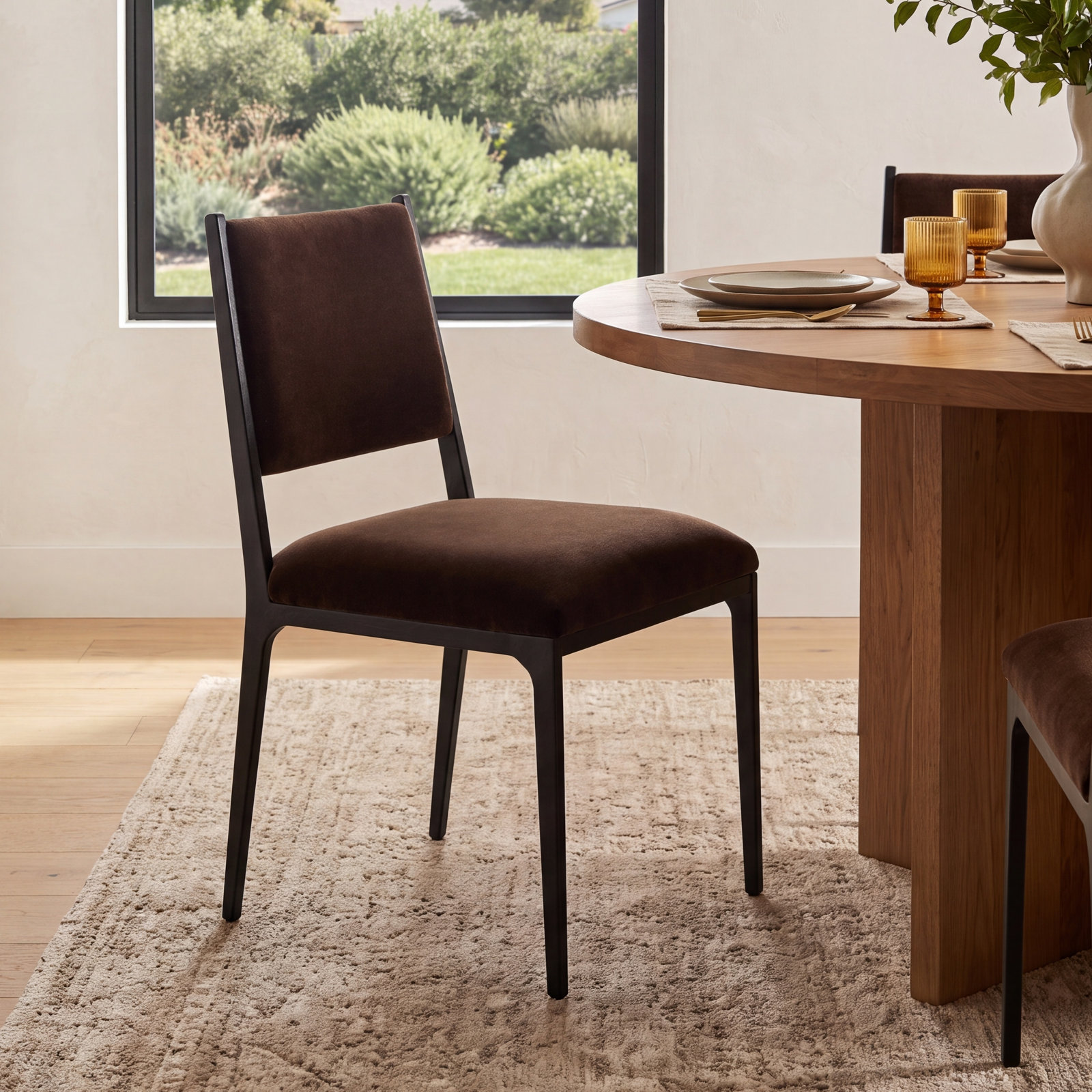 Abarca Genuine Leather Dining Chair, Monte Chocolate