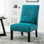 Fauteuil d'appoint contemporain sans accoudoirs en tissu chenille avec coussin, sarcelle-1759804481-1759804511