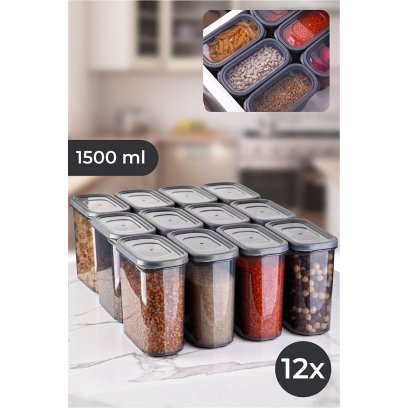 Ensemble de rangement pour aliments Sky 12, H 6,1 po x l 6,5 po x P 3,3 po