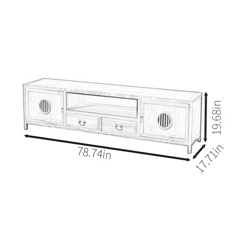 Solid wood new Chinese style TV cabinet