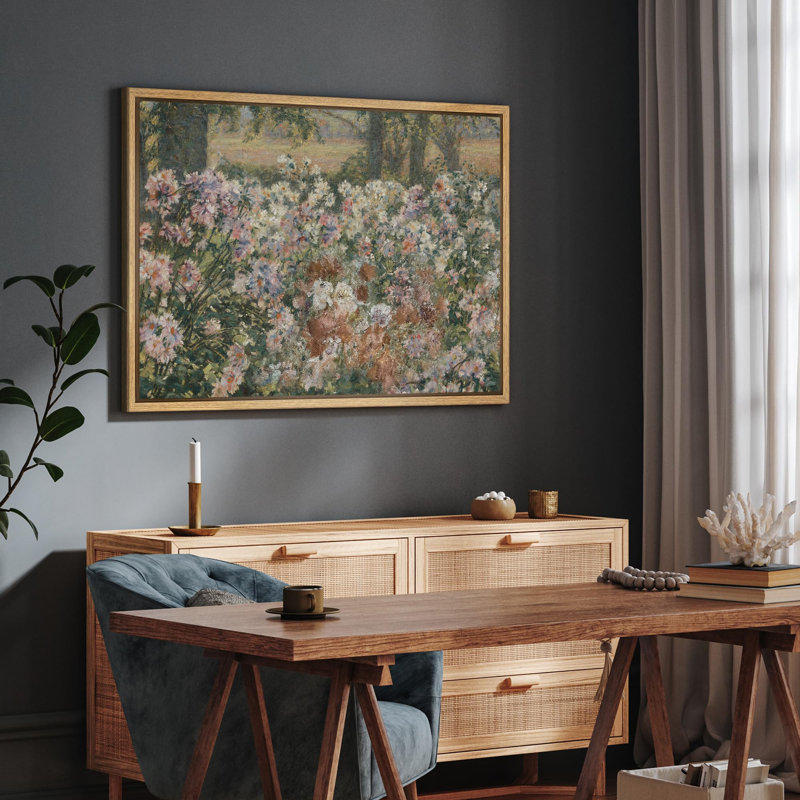Jardin pastel rétro, illustrations de fleurs douces, campagne française rustique, H 36 po x l 24 po, Naturel
