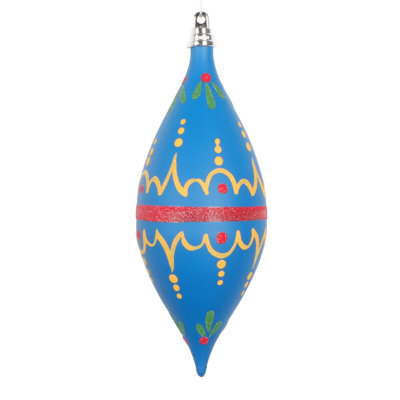 Vickerman 7" Blue Hand-Painted Shuttle Ornament. Includes 3 pieces per bag.