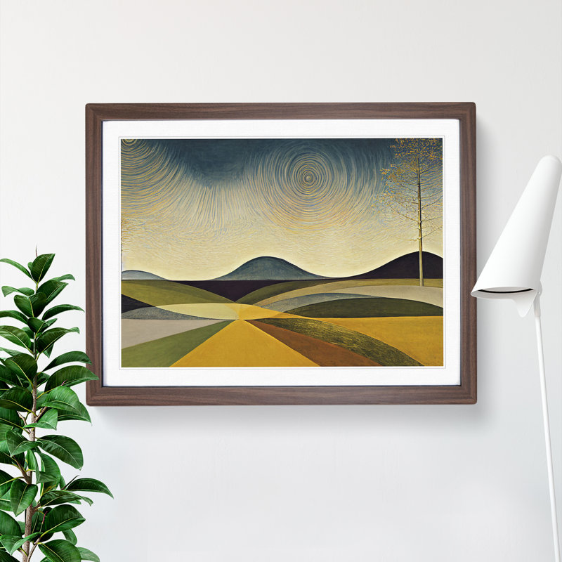 Showstopping Spring Meadow Landscape - Framed Print, 34cm H x 46cm W x 2cm D, Walnut