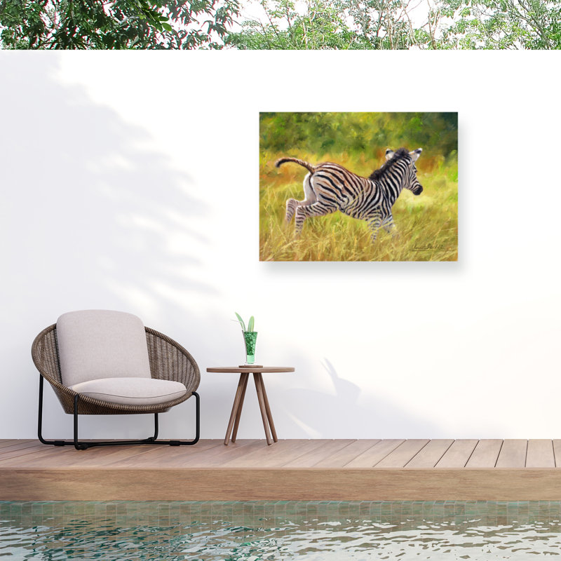 Toile extérieure David Stribble Young Zebra, H 18 po x l 24 po