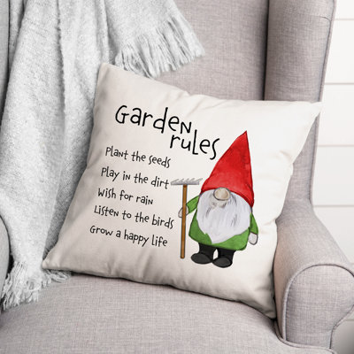  Housse et insert de coussin carré Garden Gnome Rules