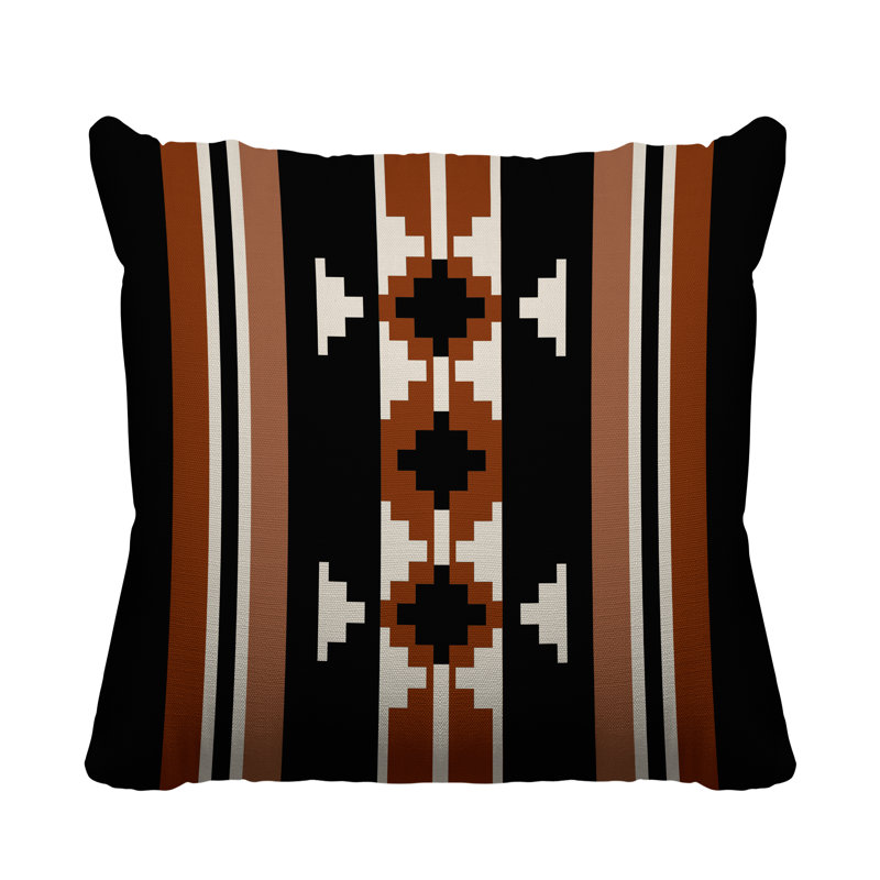 Coussin intérieur / extérieur Sakari, L 19 po x H 19 po, Orange brûlé