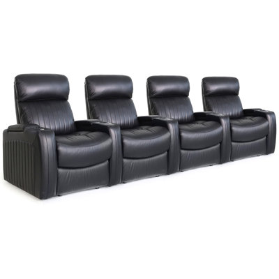 Catiana Faux Leather Home Theater Seating with Cup Holder