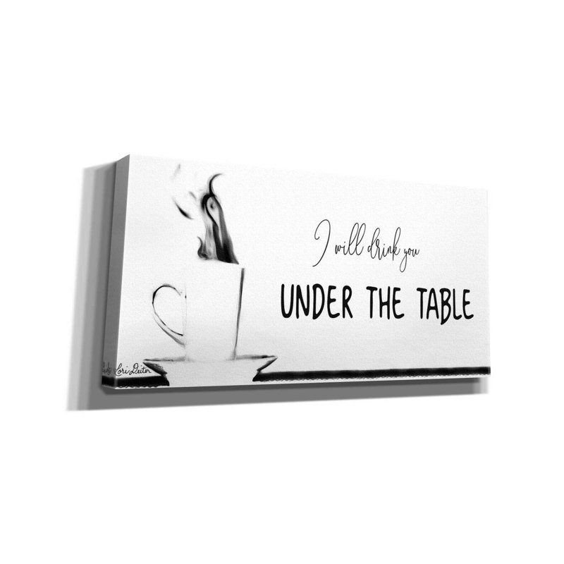 «Under the Table» par Lori Deiter, Epic Graffiti, art mural sur toile, 24 po x 12 po, H 12 po x l 24 po x P 0,75 po