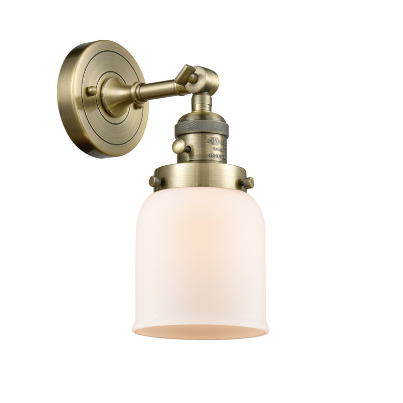 Bell - 3 Light 38" Stem Hung Island Light, 3.5 Watt Vintage LED Bulb, Matte White Cased, Antique Brass