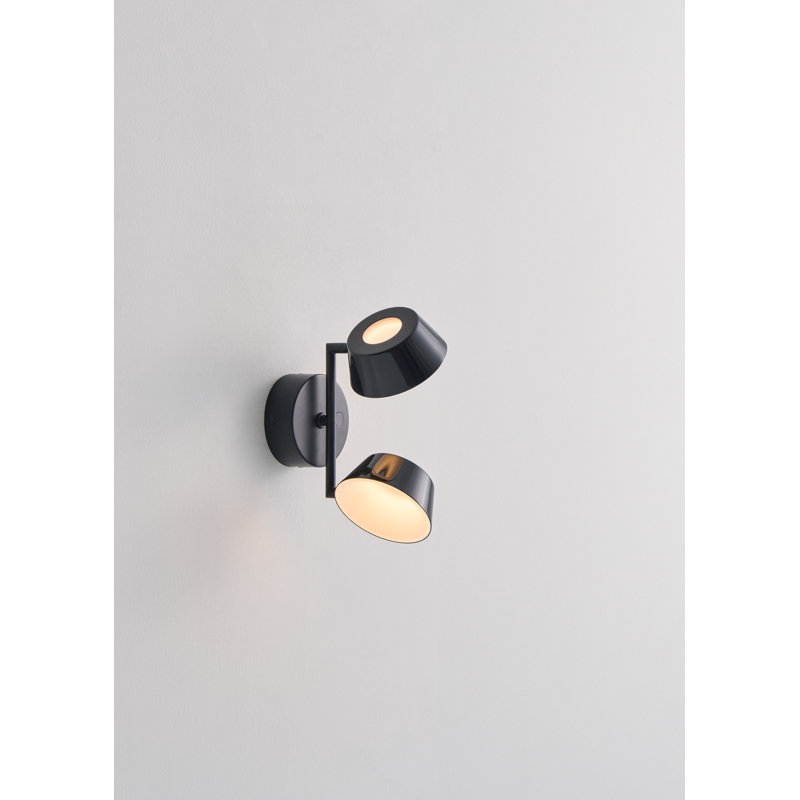 OLO Wall Double Lamp, Shiny Black