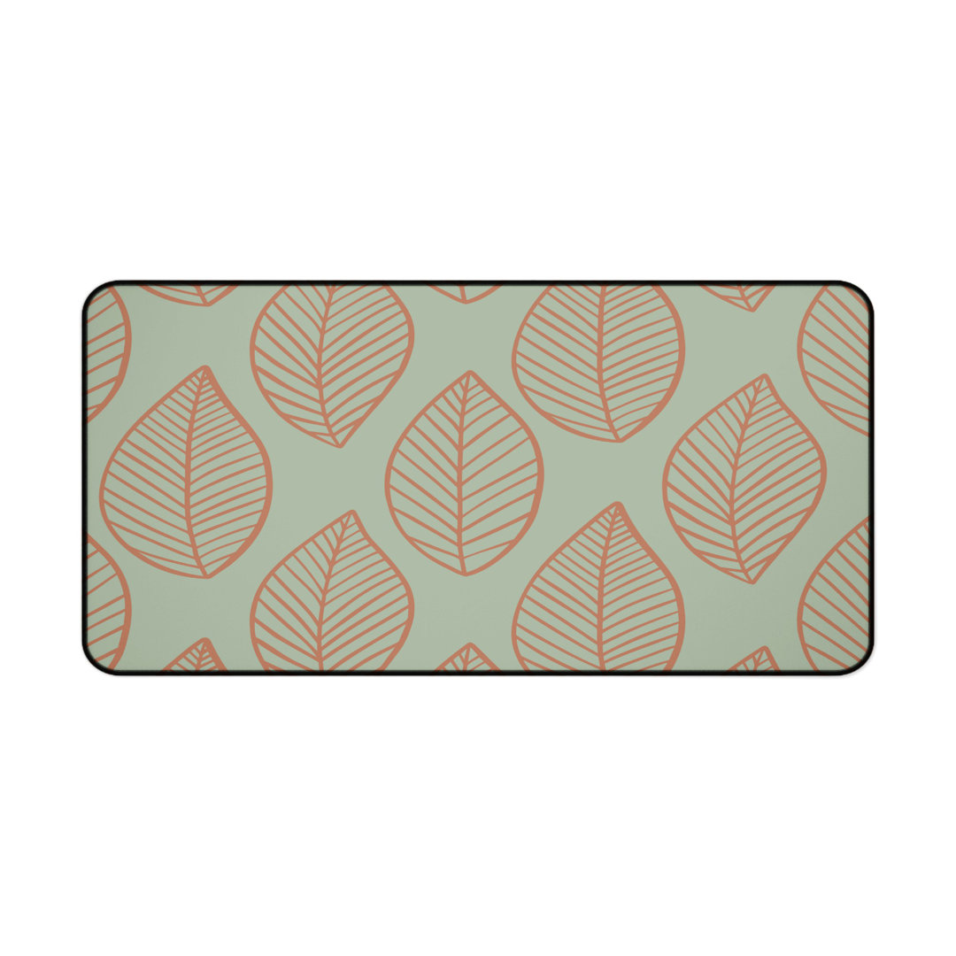 Earthy Leaf Pattern Desk Mat